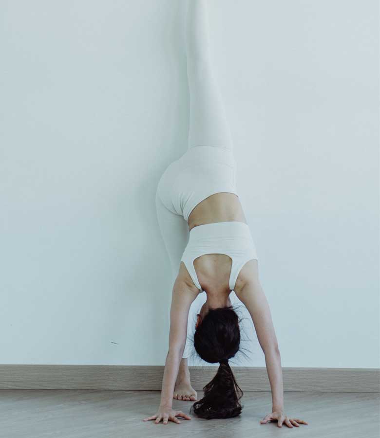 A women doing a yoga pose